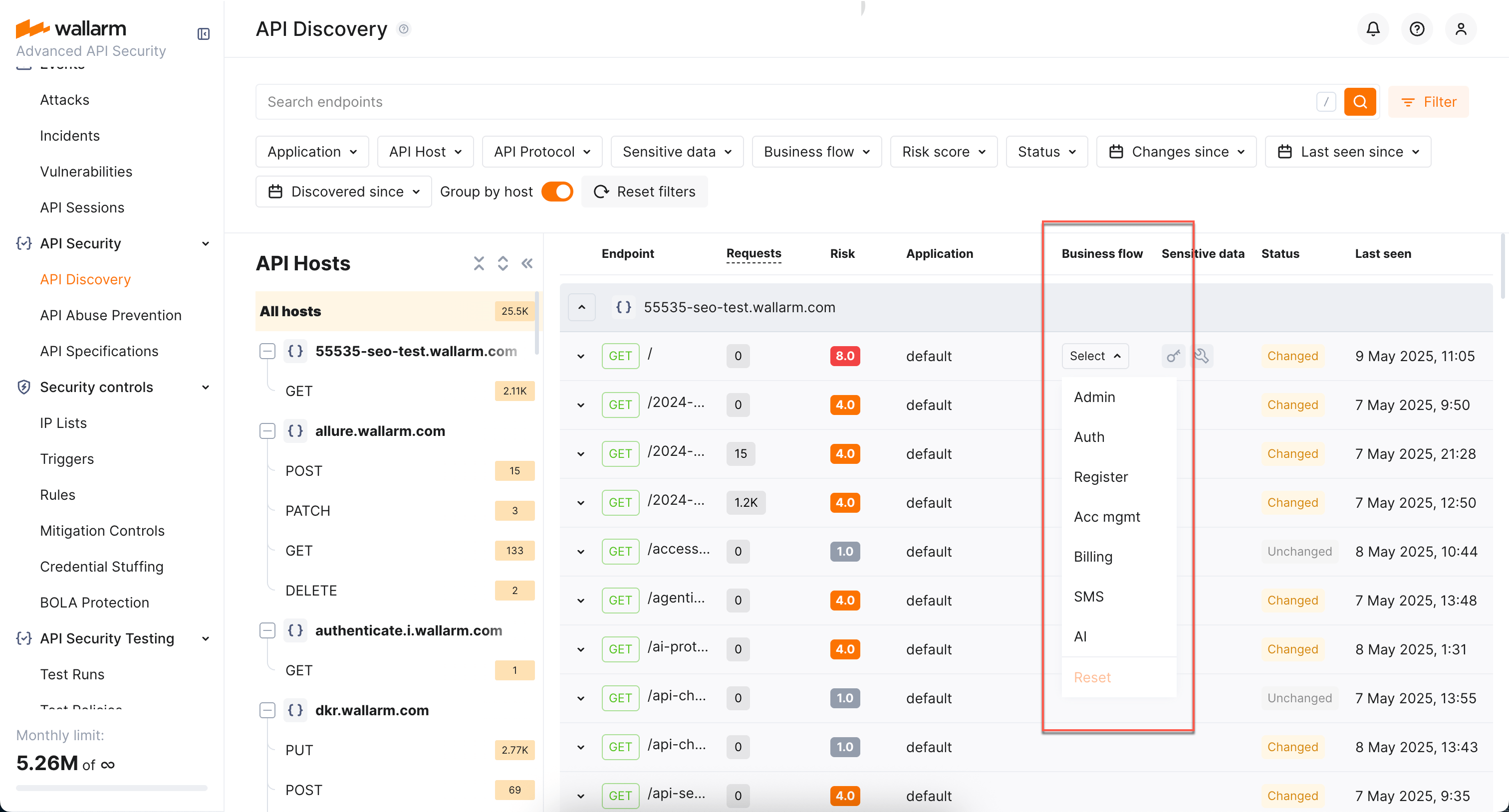 API Discovery - Sensitive business flows
