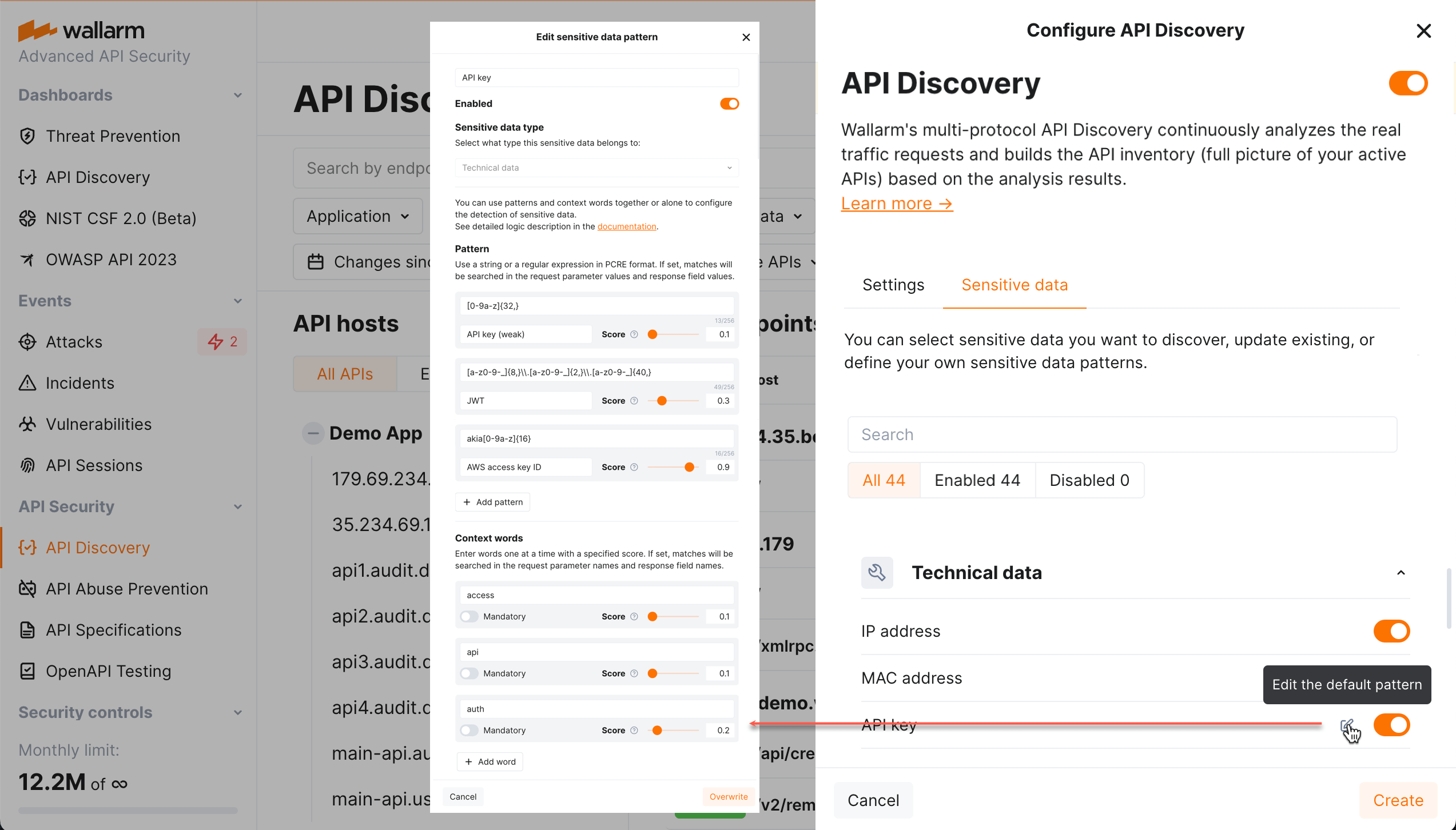 API Discovery โ Settings - Sensitive data