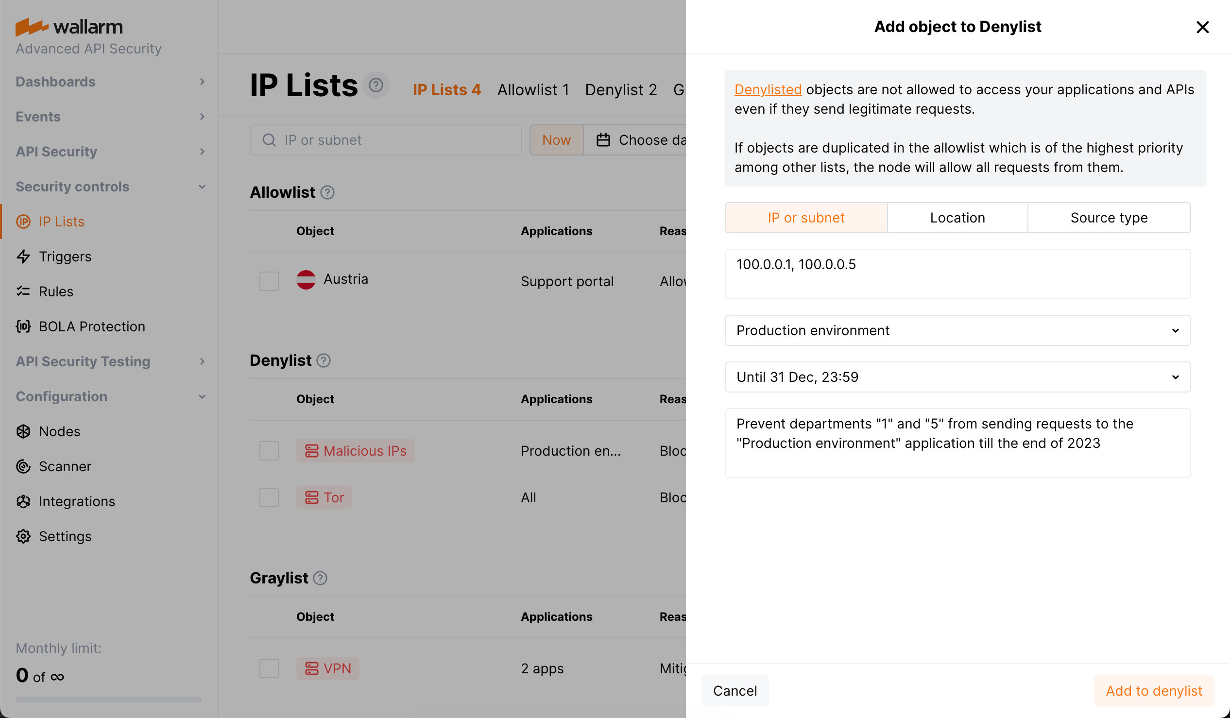 Add object to IP list