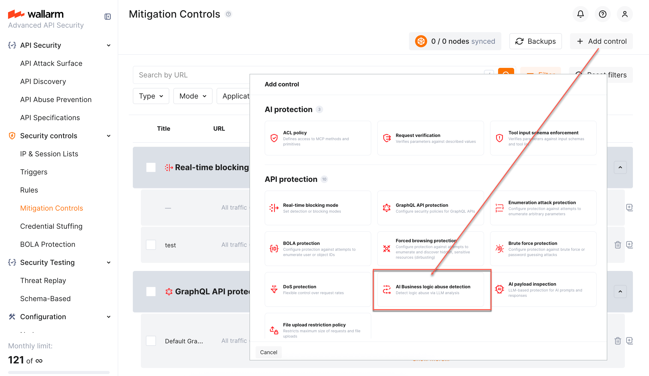 Creating mitigation control